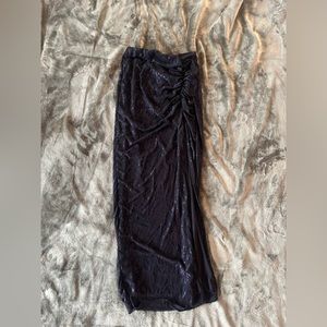 Black maxi skirt with slit